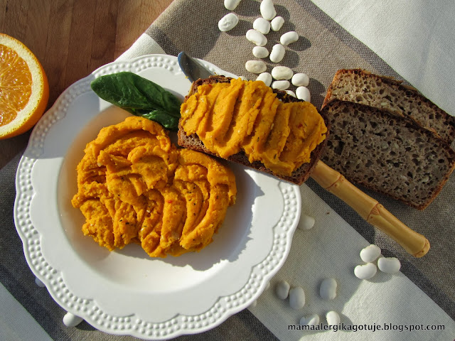  Pasta z białej fasoli i dyni bez mleka, bez jajek, bez glutenu