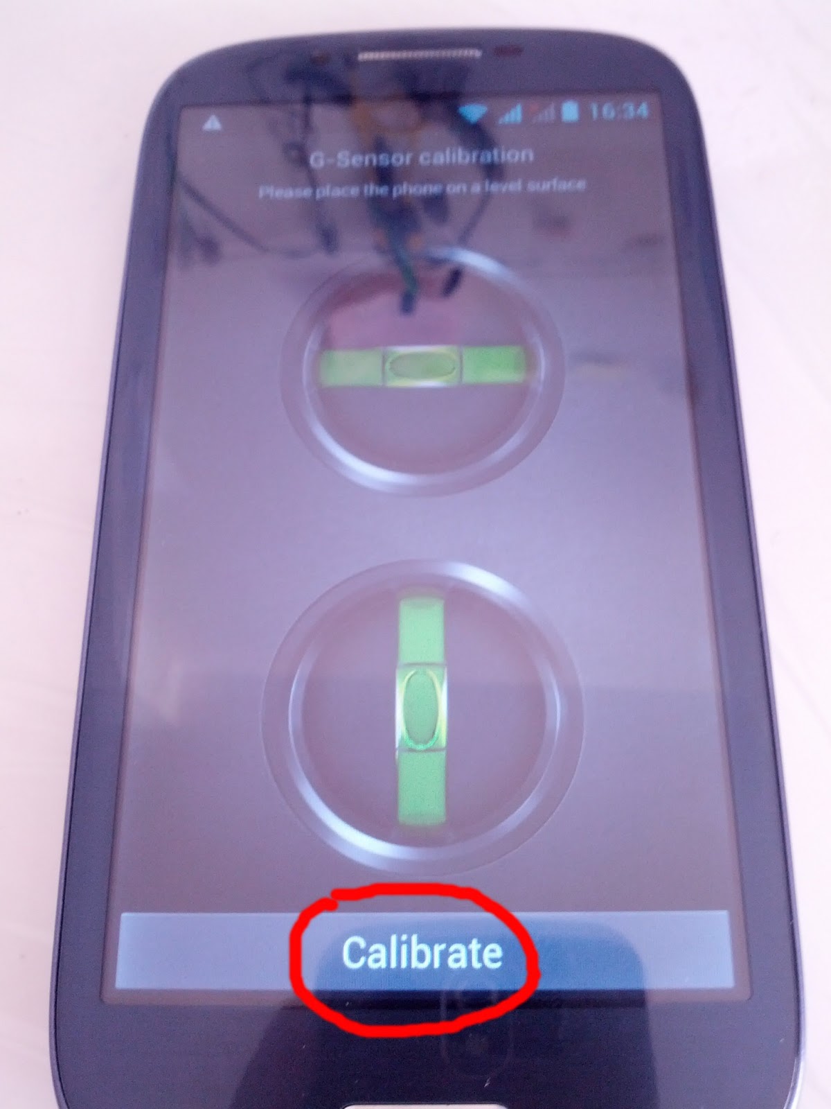 Calibrar rotación de pantalla