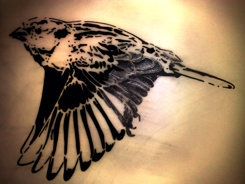 Sparrow tattoos can be used in memorial tattoo designs