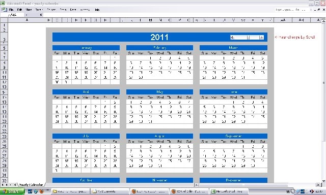 Ms Excel Yearly calendar 1900-2100 . | Learn Computer