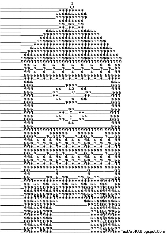 Clock Tower Text Art Cool ASCII Text Art 4 U