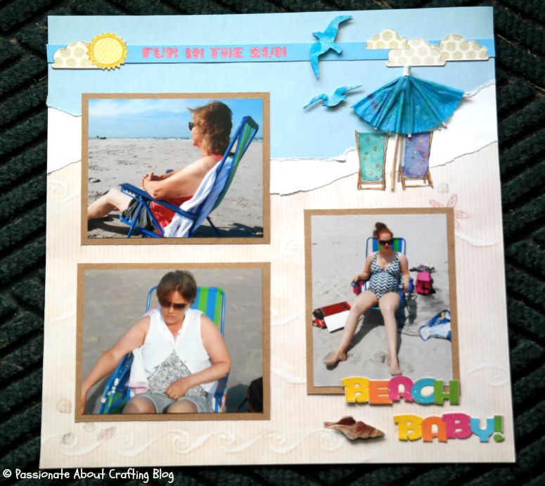 Passionate About Crafting Fun at the Beach Scrapbooking Page Layout Idea