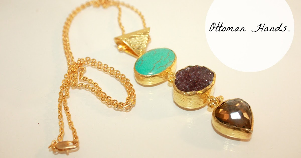 OTTOMAN HANDS 3 STONE DROP NECKLACE. At Number 43