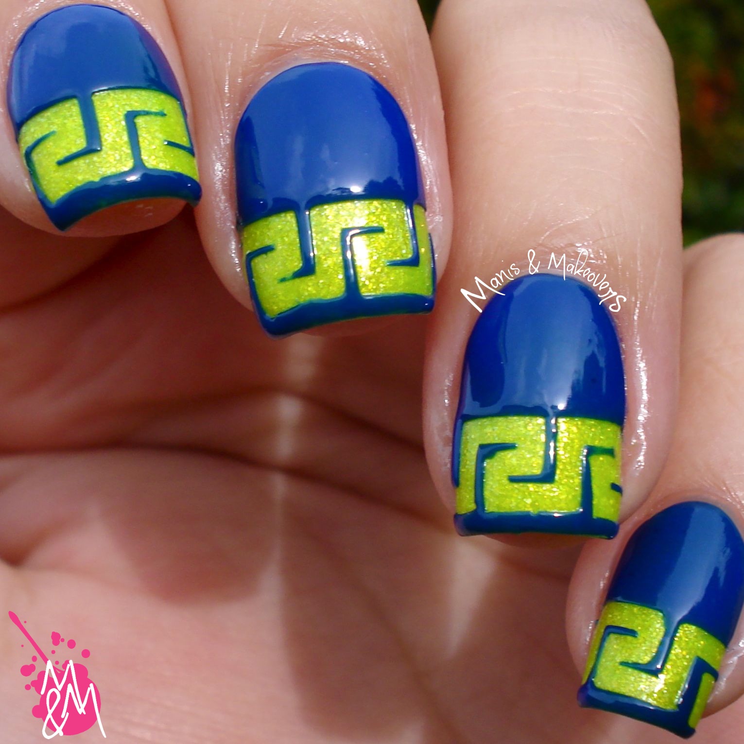 Manis & Makeovers: Neon Greek with Neverland Nail Vinyls pt. 3