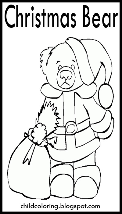 Christmas Drawings: Bear Christmas Coloring ~ Child Coloring