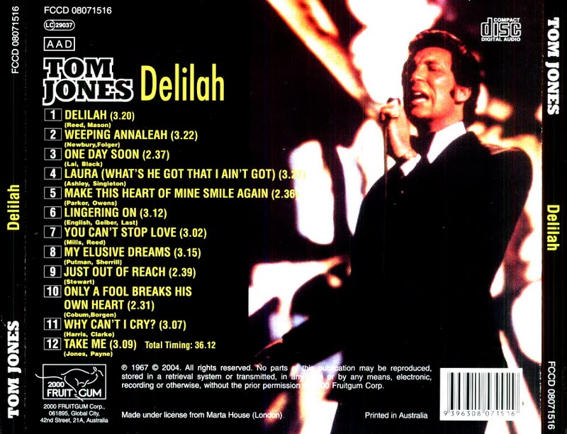 Tom jones songs delilah lyrics