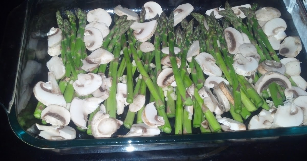 The Hawkins Family Roasted Garlic Butter Asparagus and Mushrooms