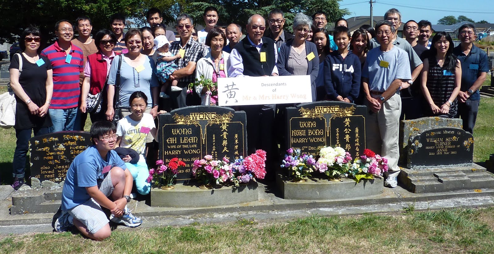 Harry Wong Family at the Cemetery