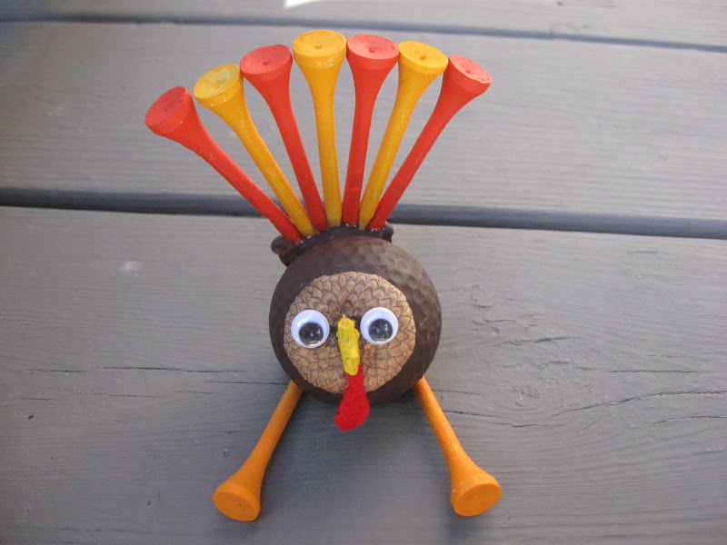 Craft Klatch Golf Ball Turkey Craft for Thanksgiving