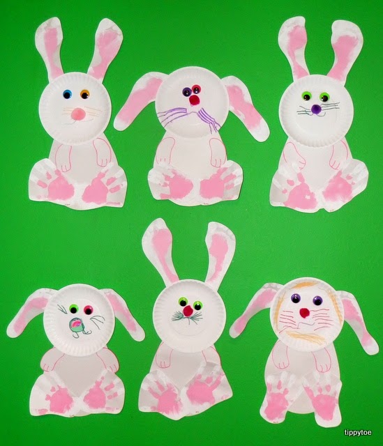 bunnies easter footprint hand bunny craft crafts foot spring pre friday hands tippytoe feet last