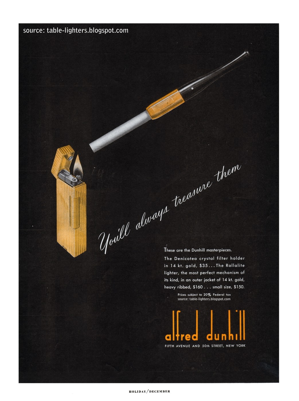 Table lighters collectors' guide Advert Alfred Dunhill Cigarette
