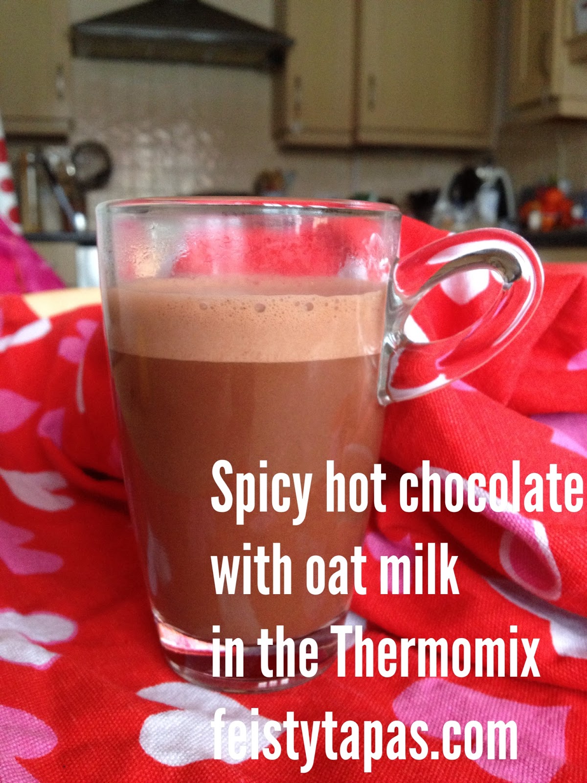 FEISTY TAPAS Spicy hot chocolate with oat milk (Thermomix recipe)