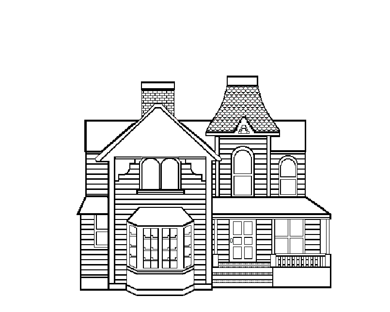 Big House Coloring Drawing Free wallpaper