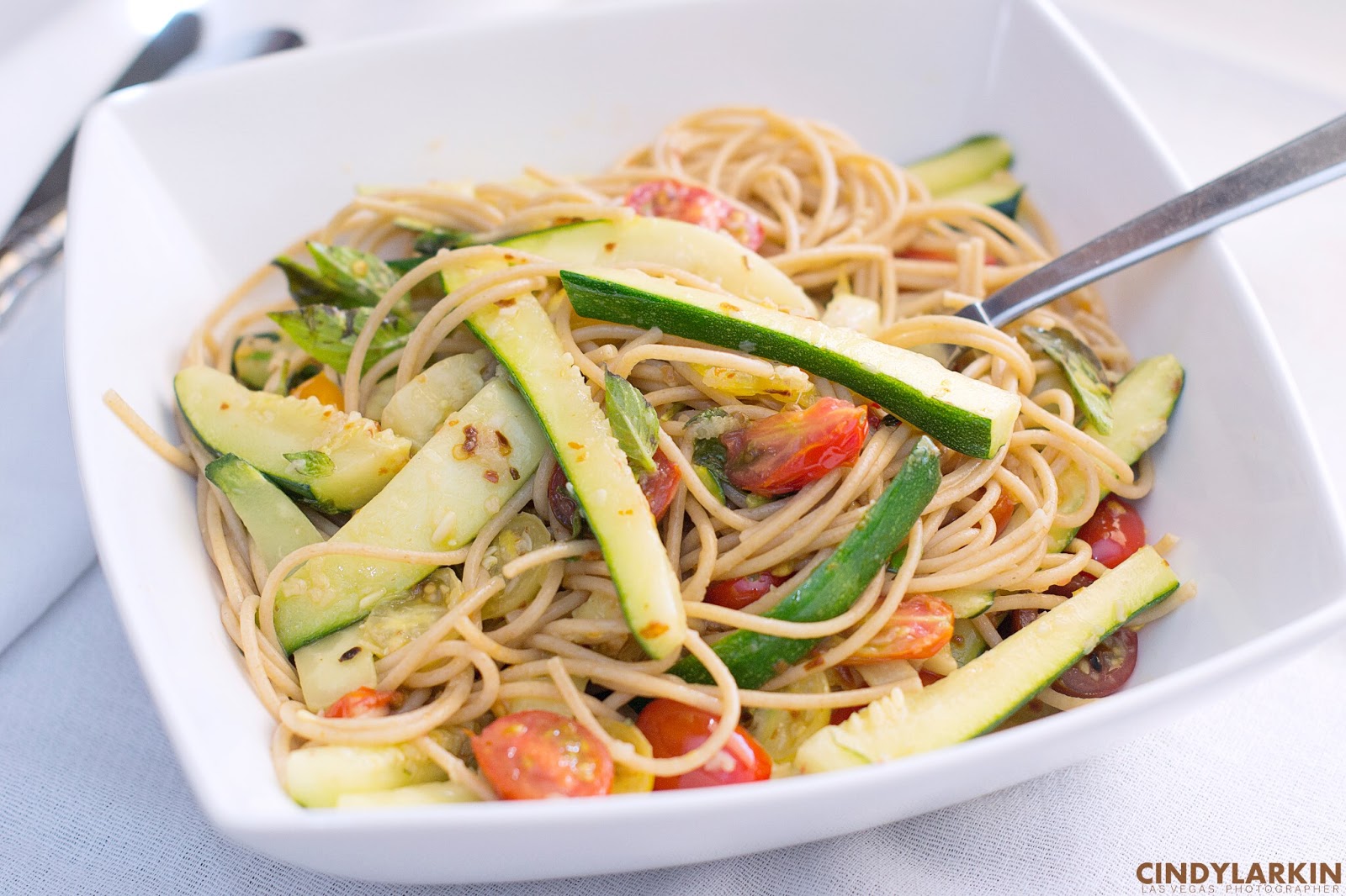 Fresh Tomato Basil and Lemon Zucchini w/ Whole Wheat Pasta Las Vegas