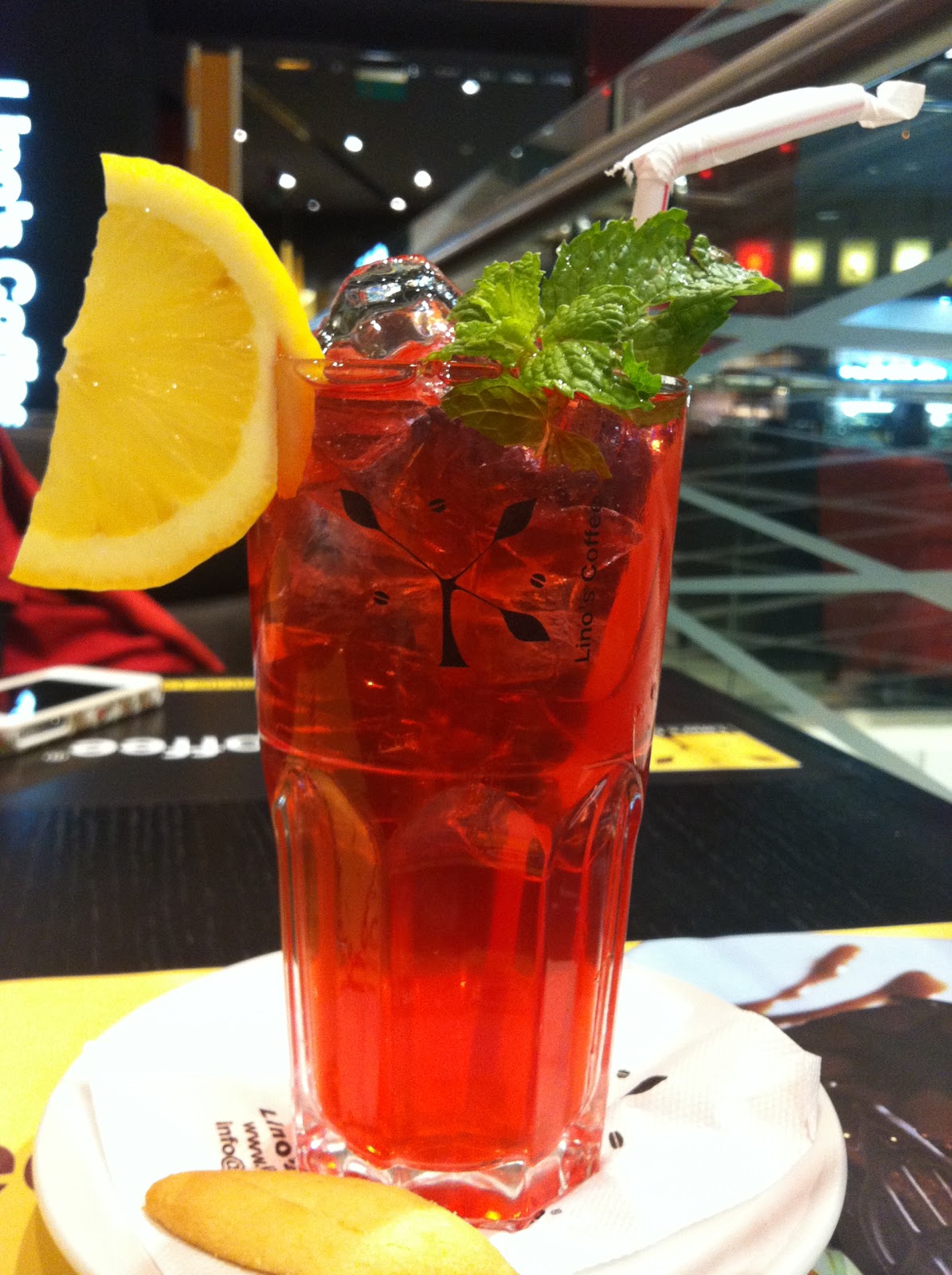 AMA Traveler My Iced Tea at Lino's Coffee ,Avenues Kuwait
