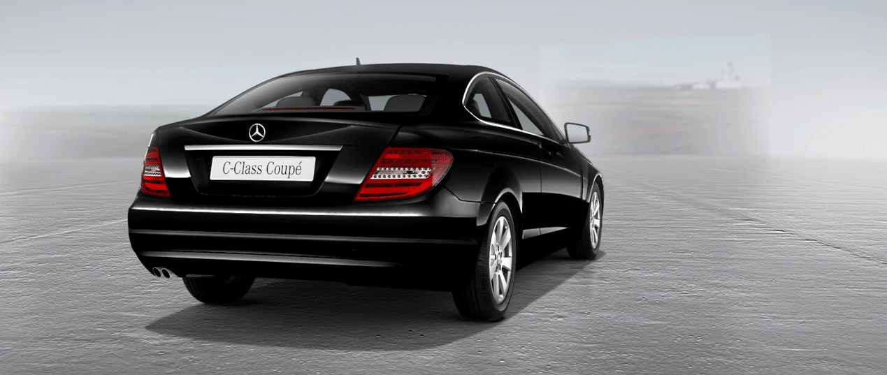 Rear Comparison GIF between Mecedes Benz C-Class Coupe and Mercedes Benz C63 AMG Coupe