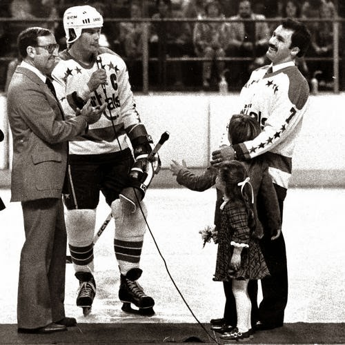 On Yvon Labre Retirement Night (Book Pg. 26), Ryan Walter and the Caps chipped in to get Yvon a pair of children