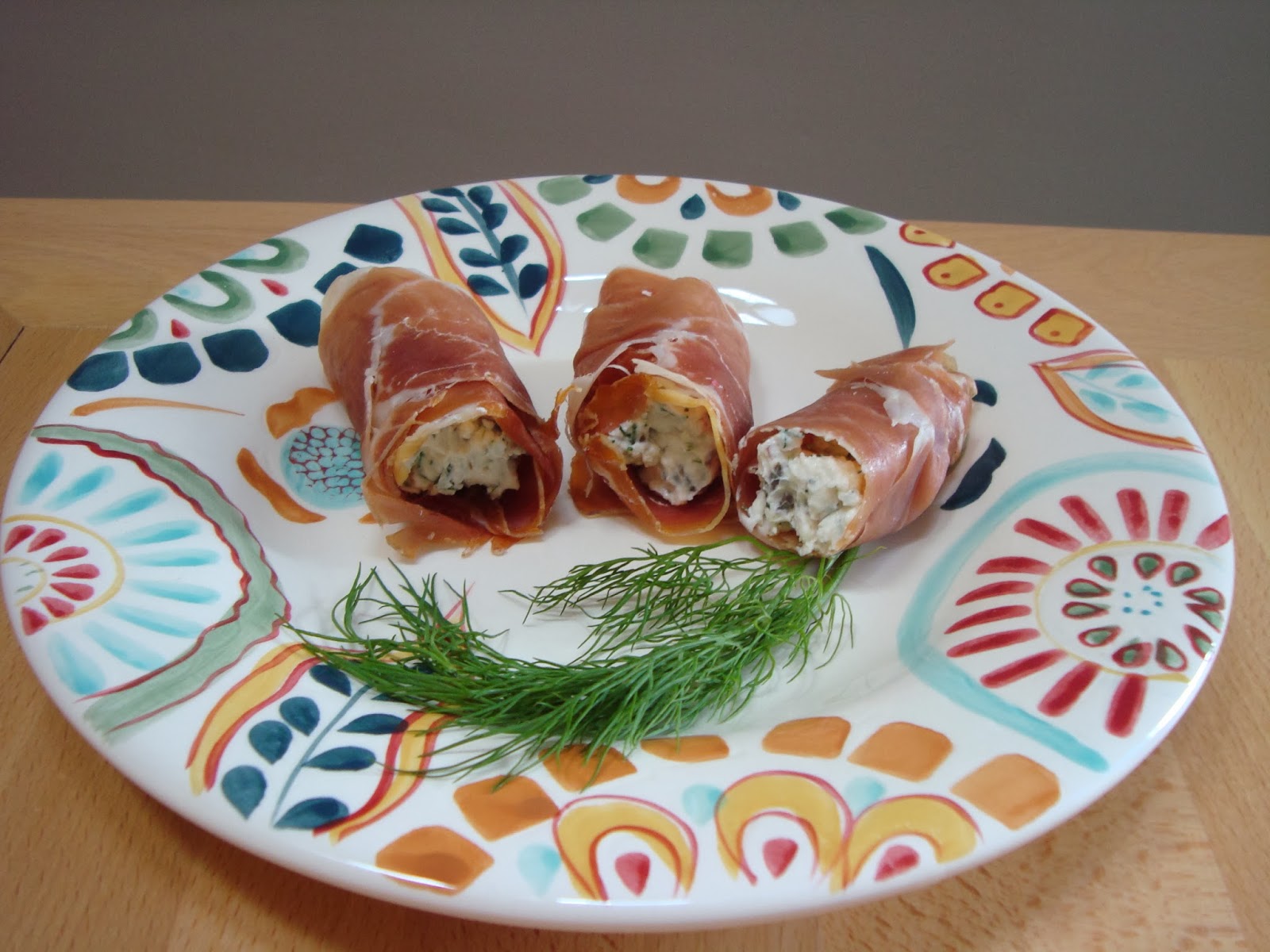 The Singing Fork Prosciutto Rolls with Cream Cheese