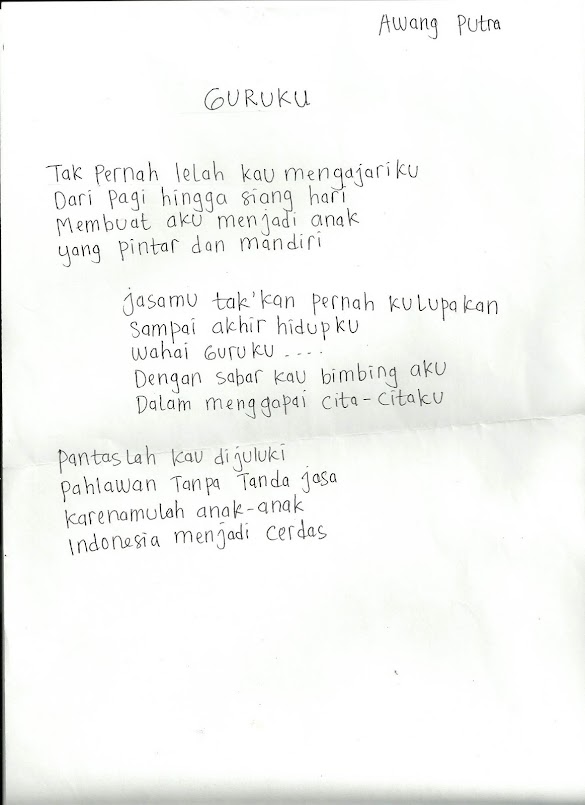 Contoh Puisi Untuk Anak Smp Kelas 8