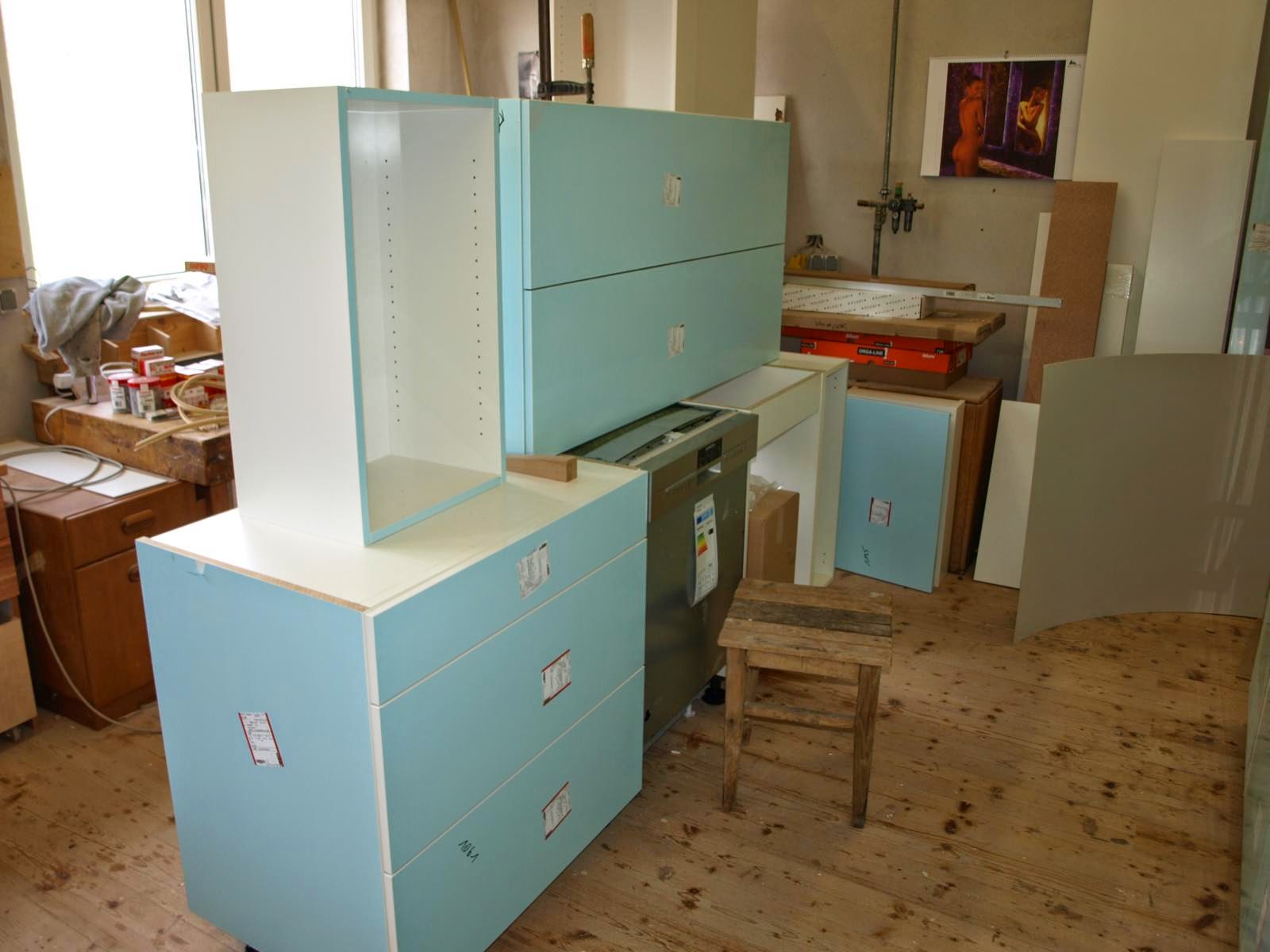 Tagebuch der tischlerei slawitscheck: märz 2014 Küche buche blau