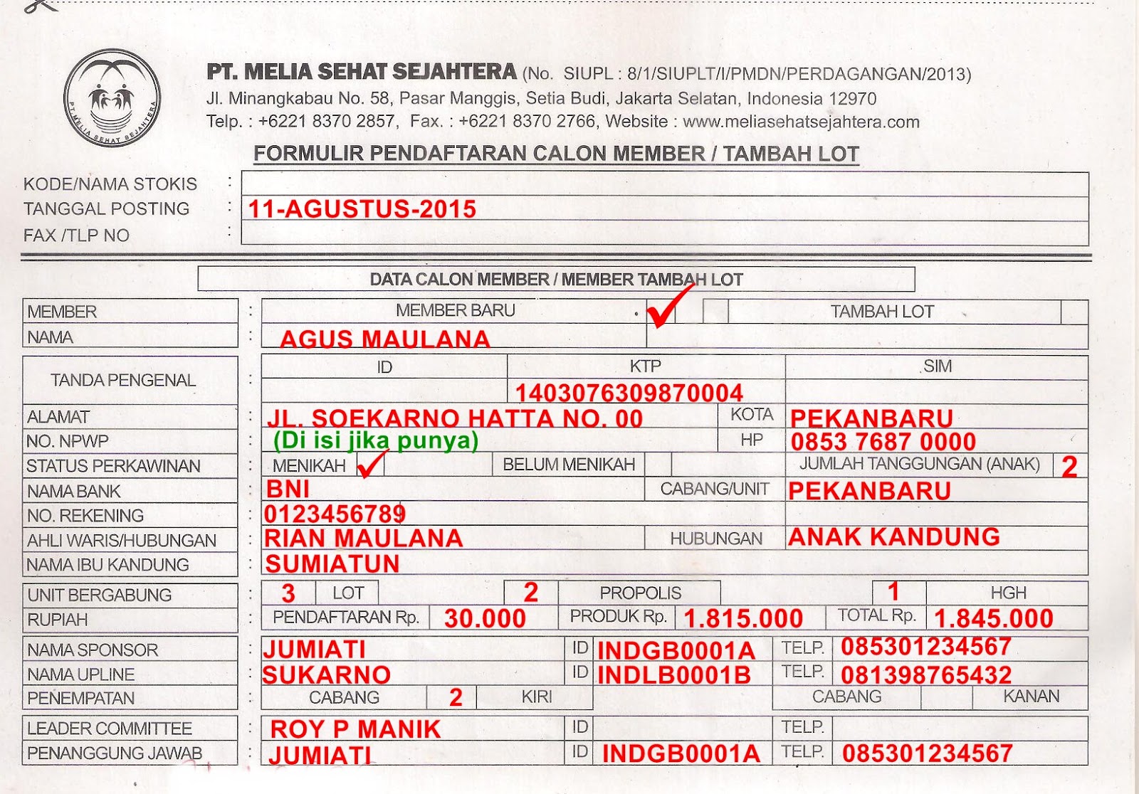 STOKIS MELIA SEHAT SEJAHTERA