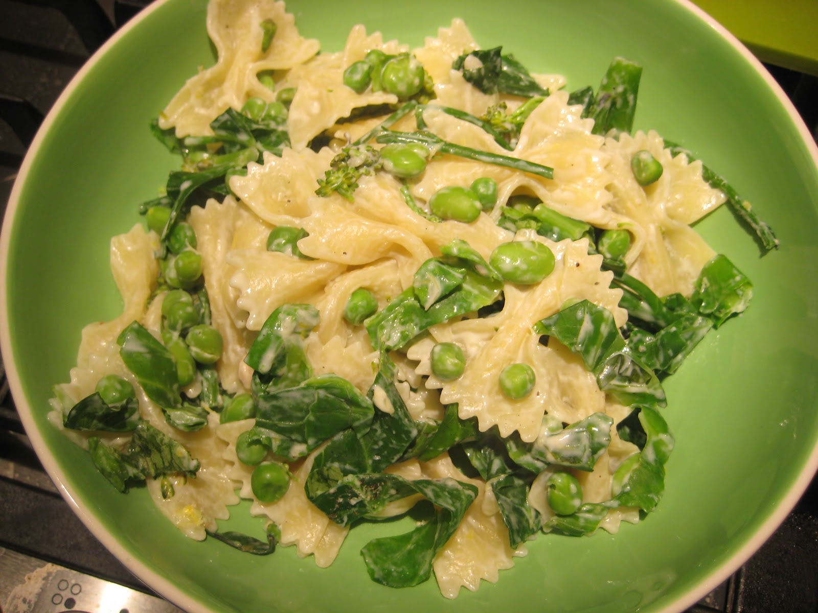 Lemon and Cheese Pasta with Creamy Greens and Lemon