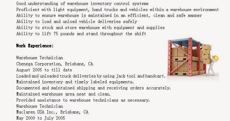 resume samples warehouse technician resume sample warehouse technician resumes