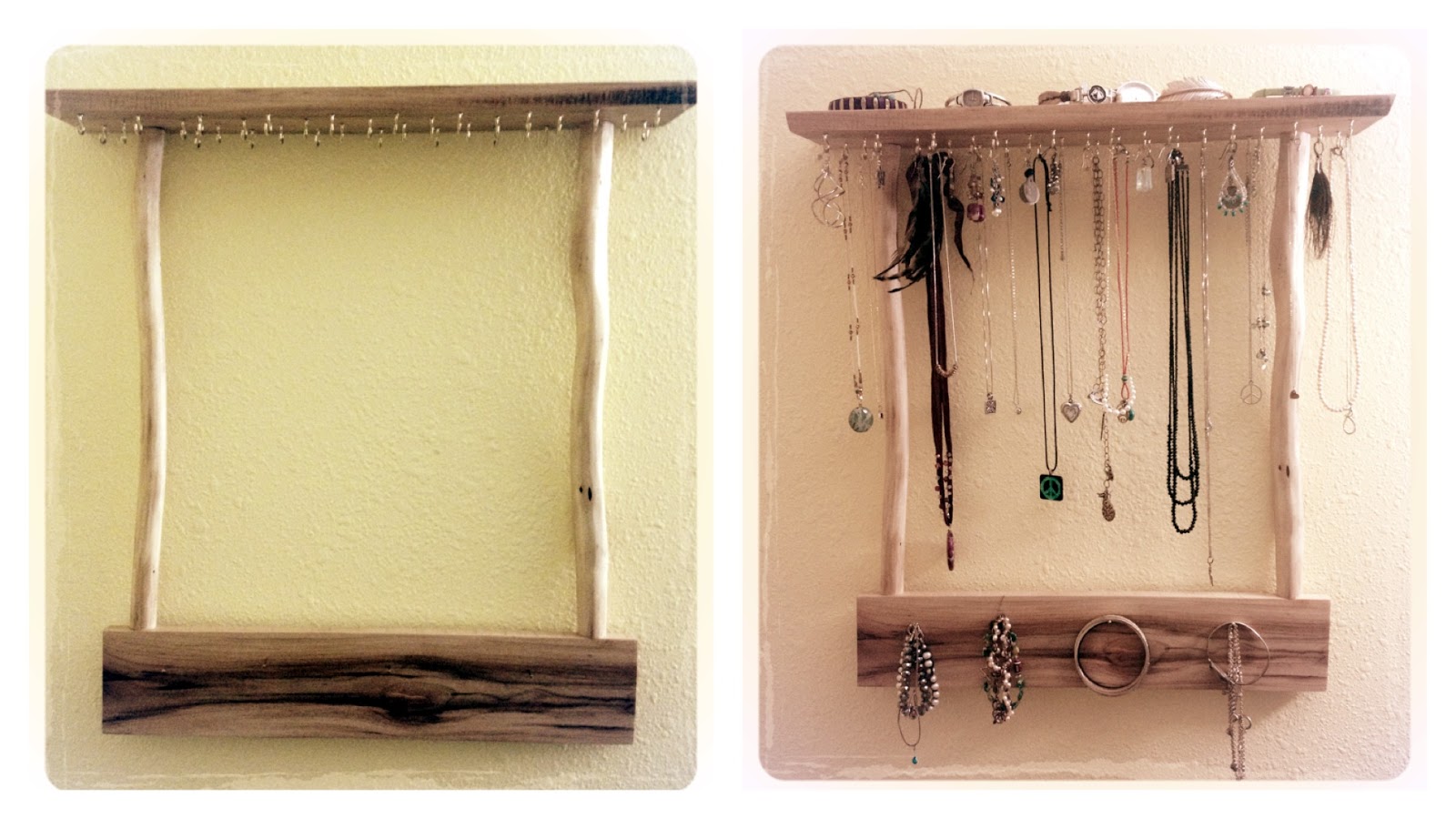 The Modern DIY Life DIY Wall Hanging Jewelry Display