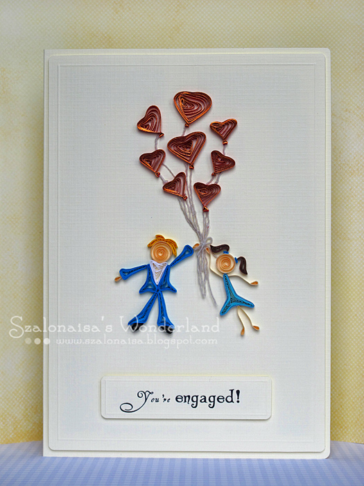 Quilled handmade cards Szalonaisa's Wonderland Quilling Engagement Card