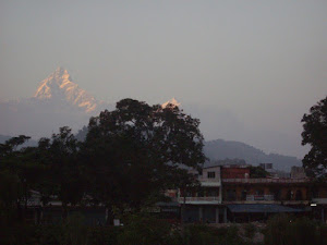 View of "FISH TAIL MOUNTAIN" the famous landmark mountain of Pokhara.