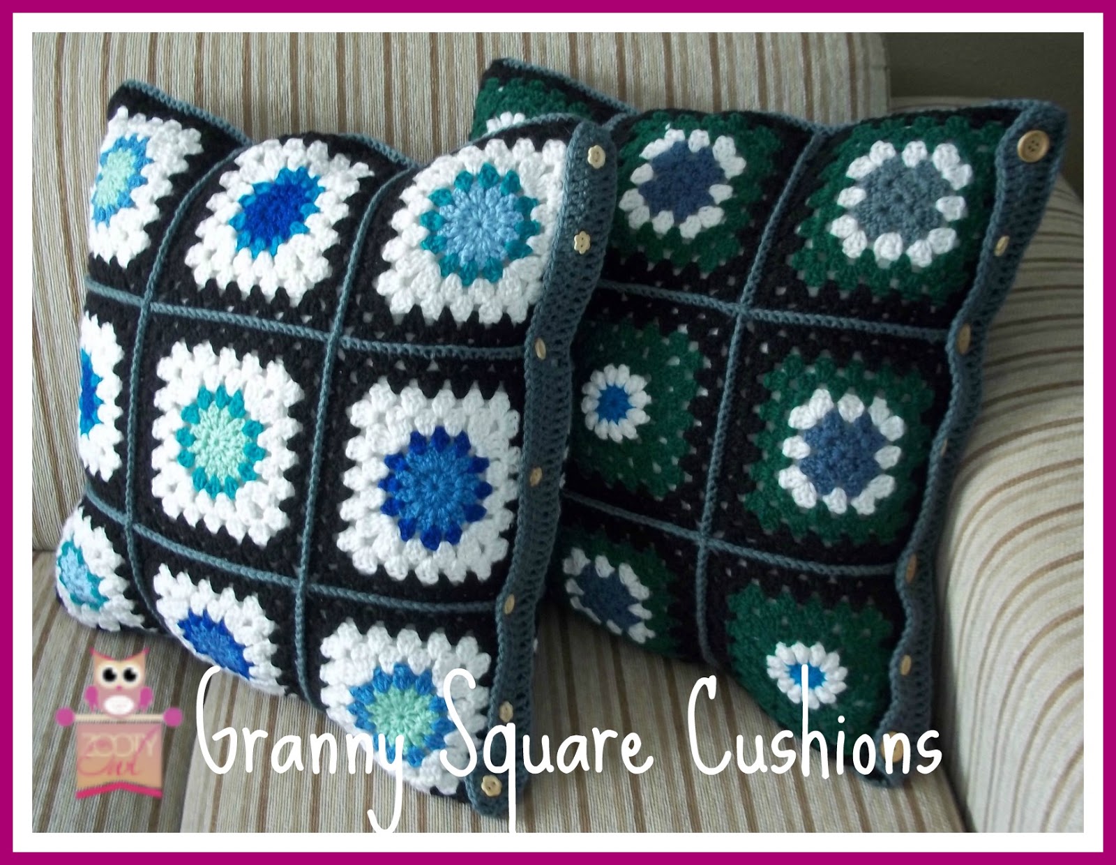 Zooty Owl's Crafty Blog Granny Square Cushion Covers