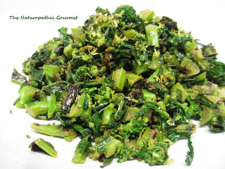 The Naturopathic Gourmet Broccoli Rabe with Anchovies, Lemon, and Garlic