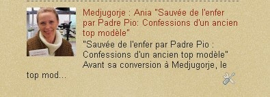 Medjugorje : 2011 Ania "Sauvée de l'enfer par Padre Pio: Confessions d'un ancien top modèle"