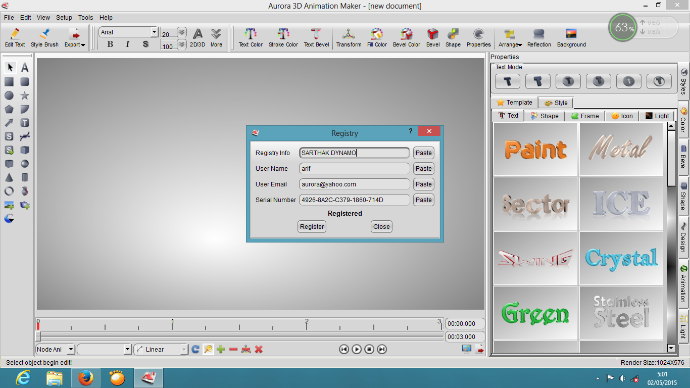 Aurora 3d Animation Maker Registry Info And Serial 24