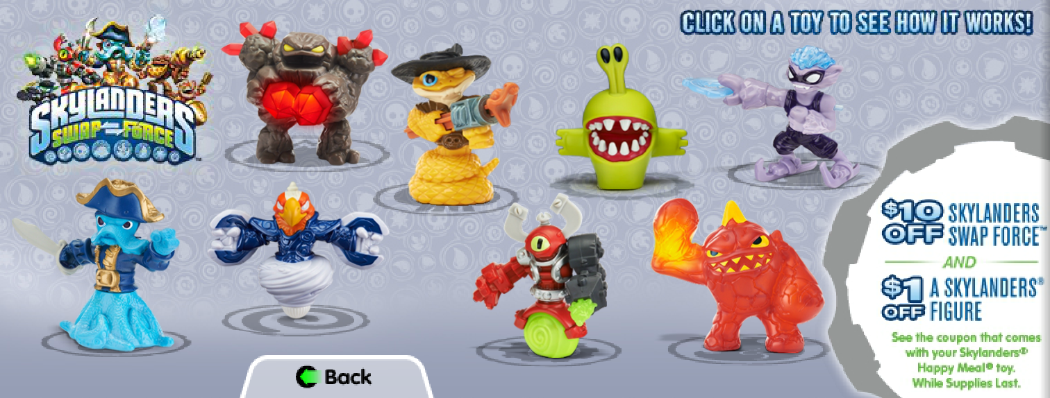 skylanders happy meal toys