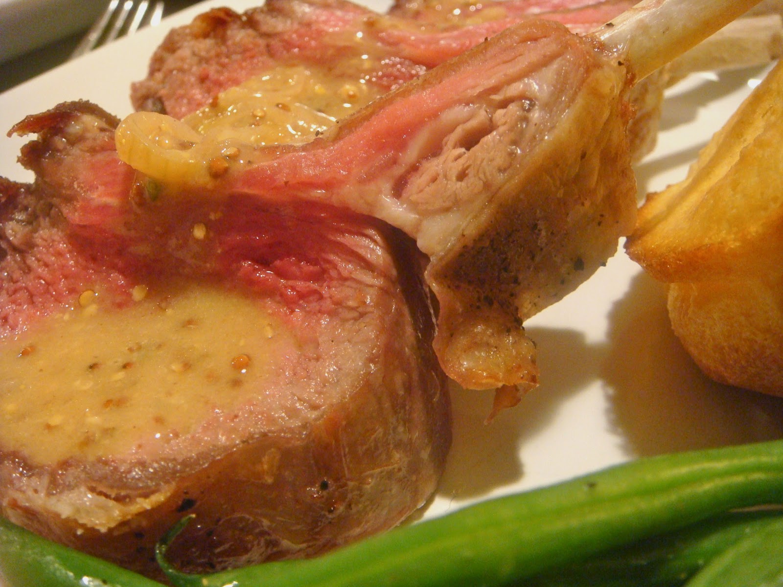 Delicious Dishings PanRoasted Rack Of Lamb With MustardShallot Pan Sauce