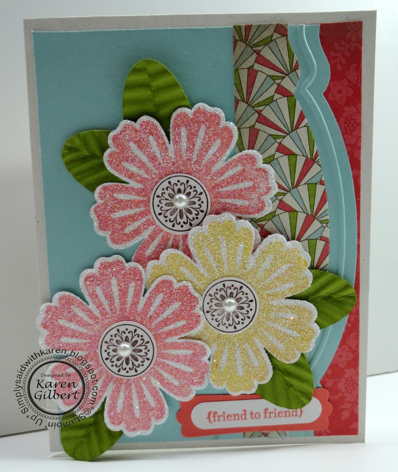 Simply Said with Karen Using Stampin' Up! Adhesive Sheet to Apply Glitter