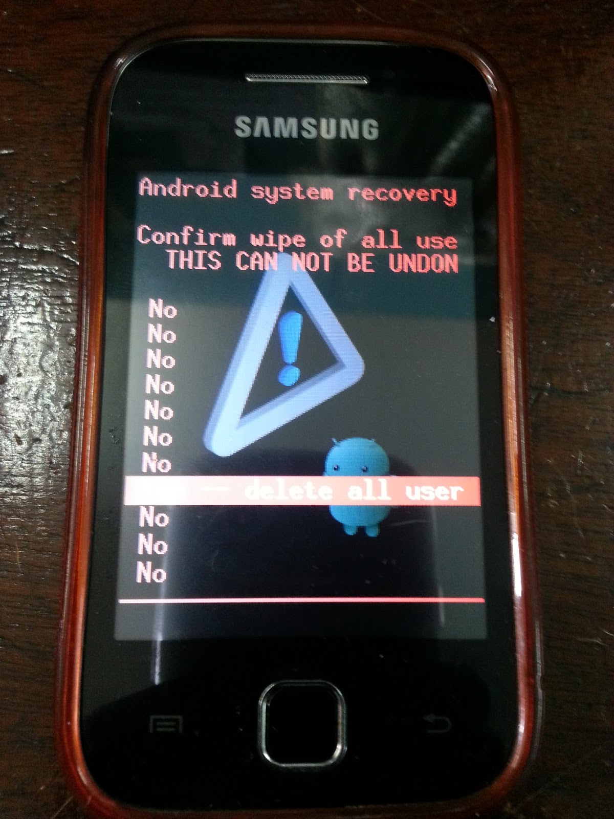 ... Samsung Galaxy after Too many pattern Attempts or Forgotten Password