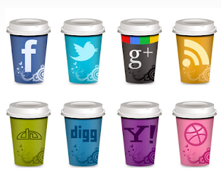 Take Out Coffee Cup Social Icons