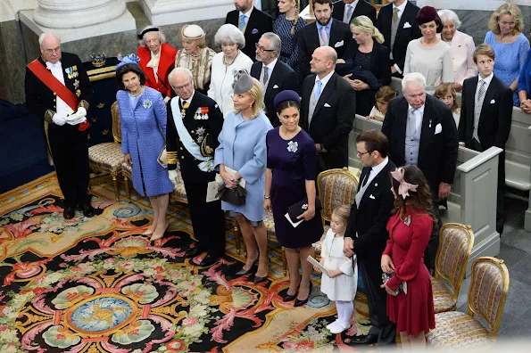 Princess Madeleine, Chris O'Neill and Princess Leonore, King Carl Gustaf and Queen Silvia, Crown Princess Victoria and Prince Daniel, Prince Carl Philip and Princess Sofia 