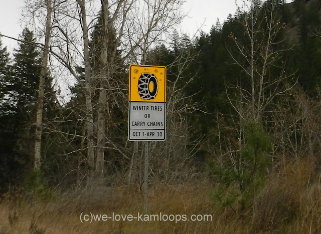 Sign posted for driving winter conditions