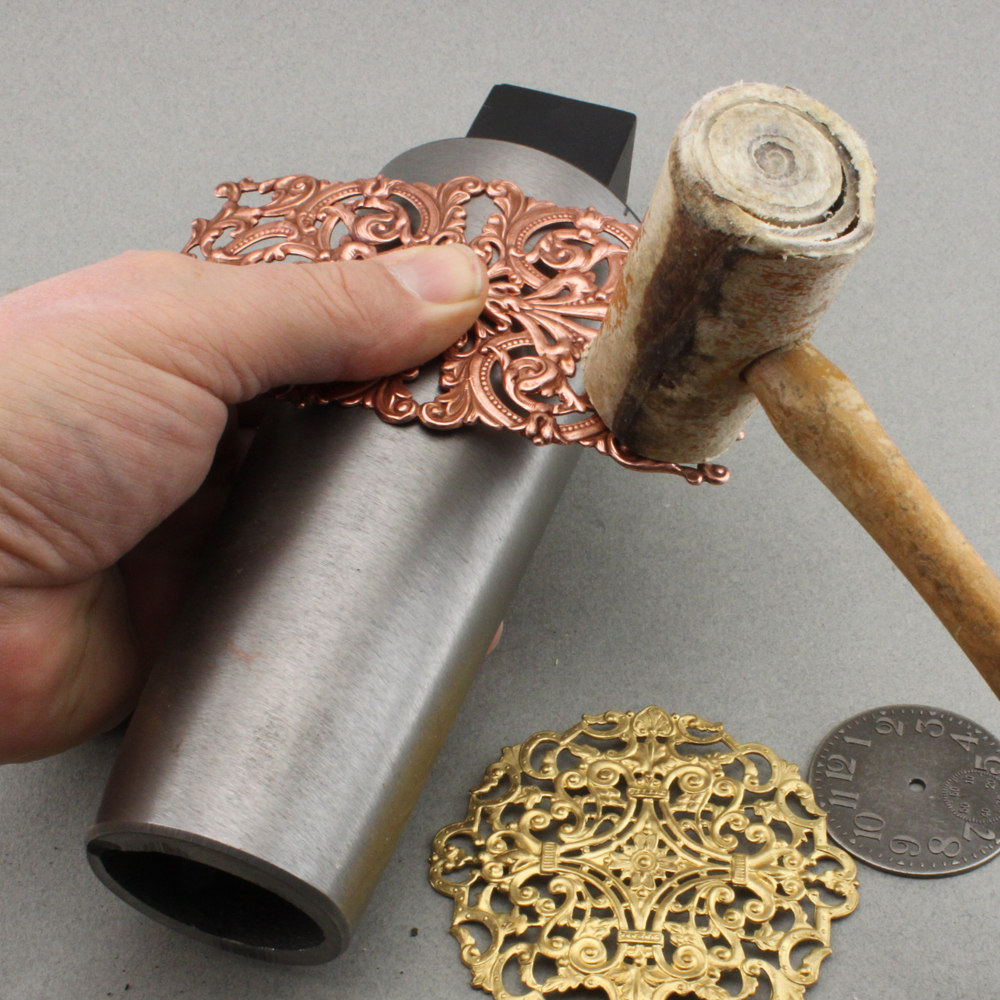 OscarCrow Handmade Jewelry Forming Filigree with a Rawhide Hammer