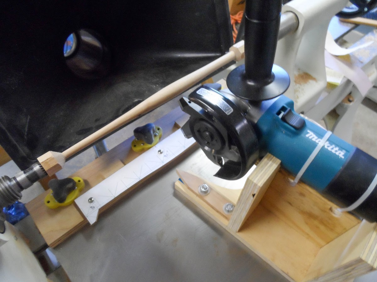 The Sawdust Post Wood Lathe Duplicator with Angle Grinder
