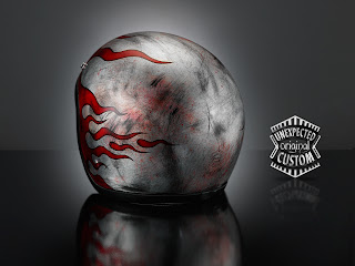 Custom helmet airbrushed by unexpected custom