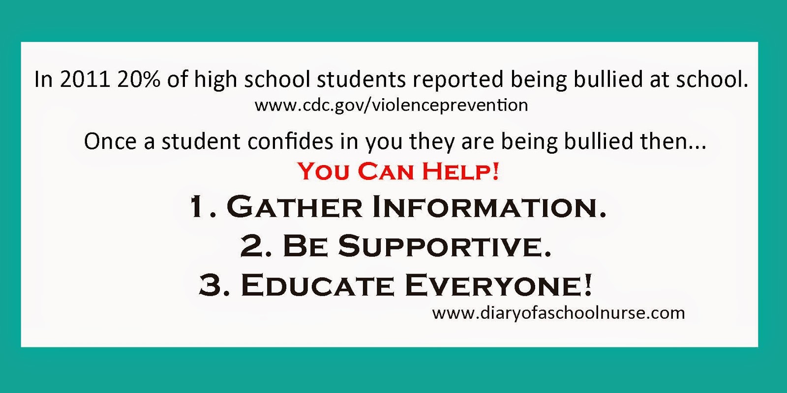 Diary Of A School Nurse Bullying...