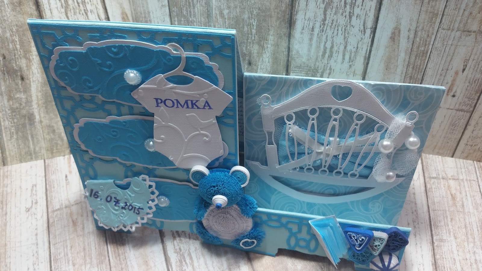 Nv Craft Designs Newborn Quilled Handmade Card Ooak Side