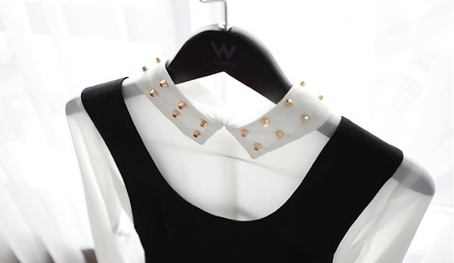 Korean Studded Collar Blouse