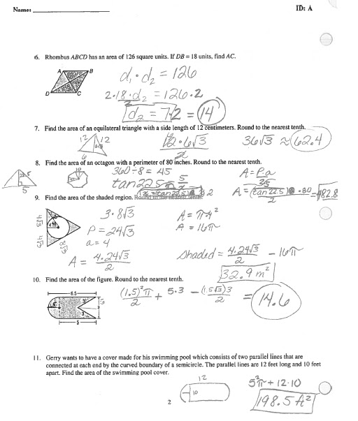 glencoe geometry chapter 11 answers