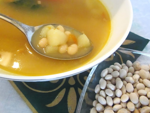 Zupa z fasolą perłową bez mleka, bez jajek, bez glutenu