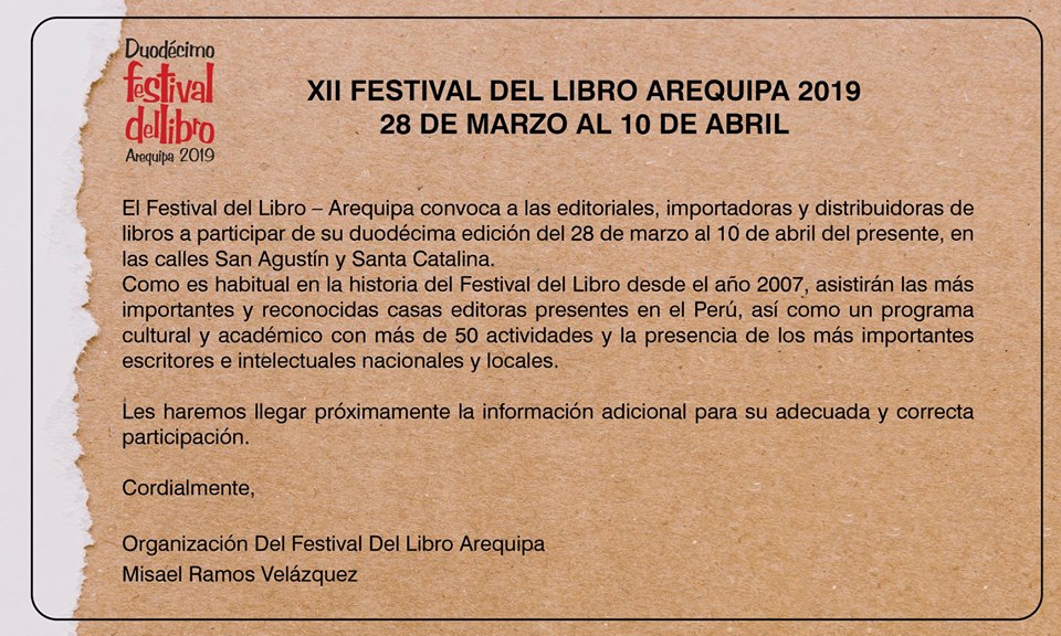 Festival del Libro Arequipa 2019